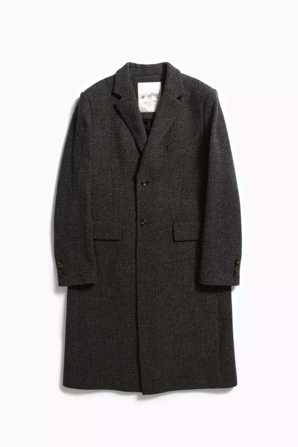 Однобортное шерстяное пальто