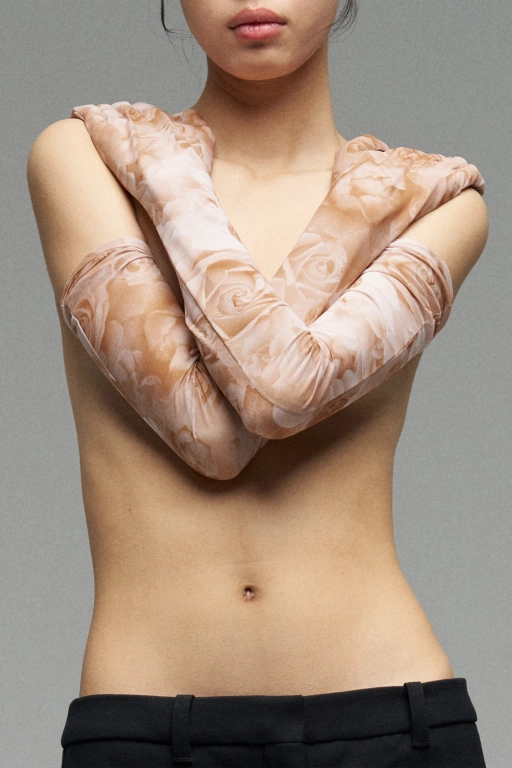 Перчатки эластичные длинные