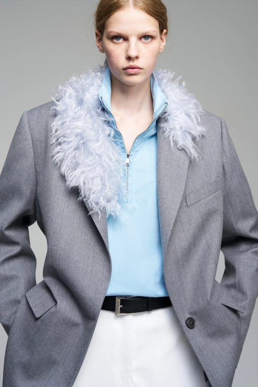 Однобортный пиджак из шерсти