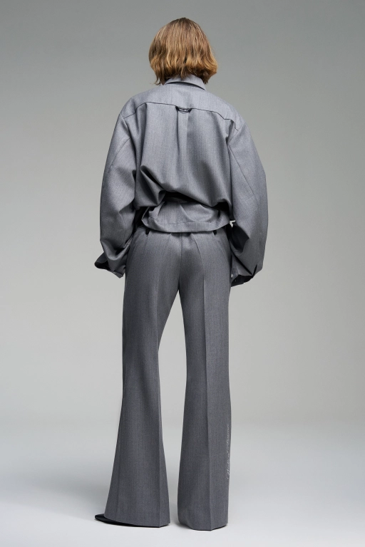 Рубашка с двойными шлевками из шерсти