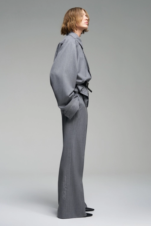 Рубашка с двойными шлевками из шерсти